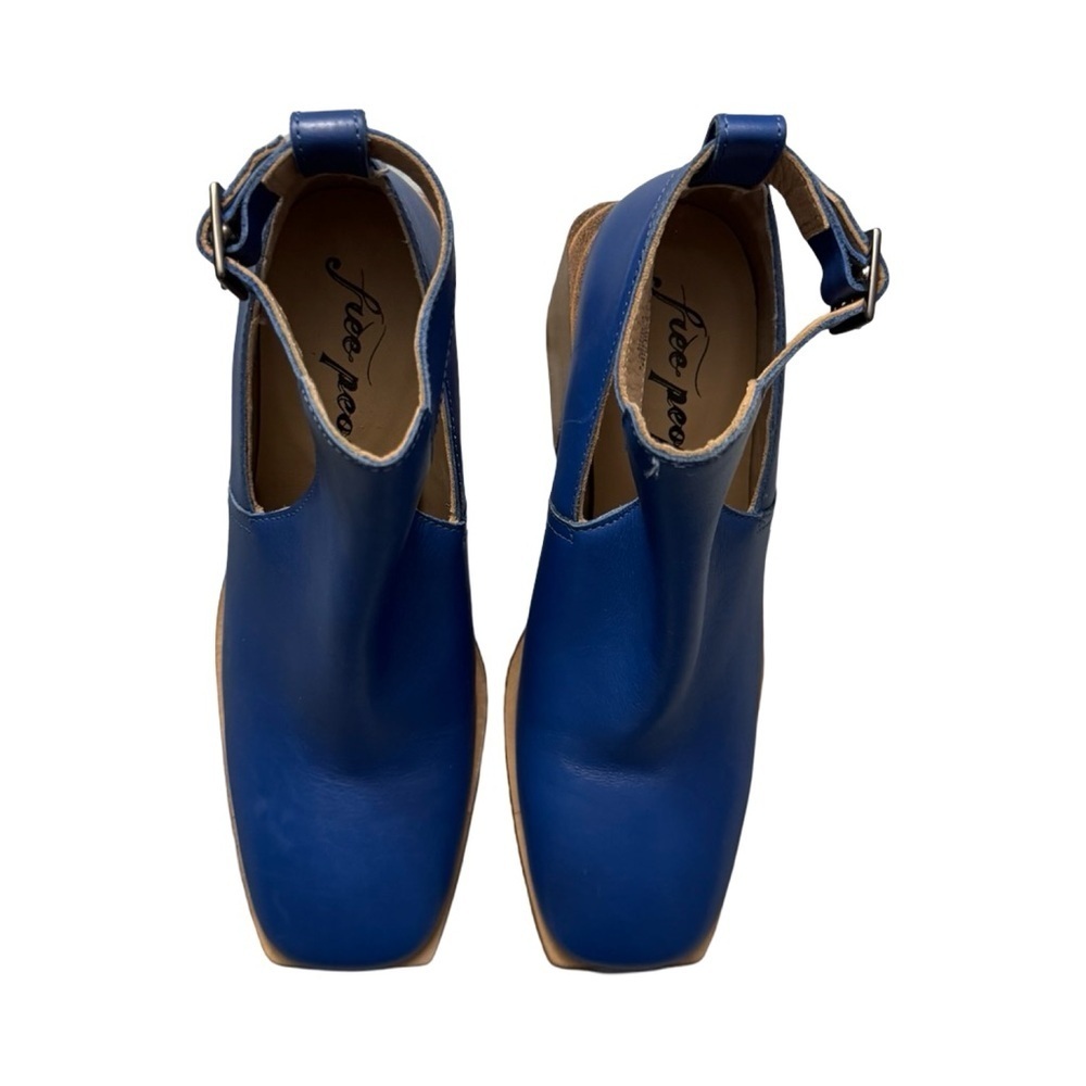 Free People Brady Blue Leather Ankle Boots Size 37 - Picture 11 of 16